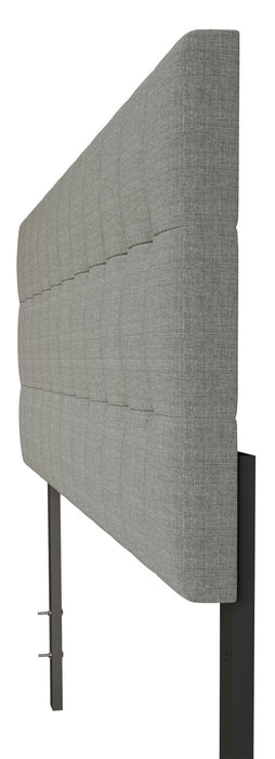 Ellis Upholstered Headboard in Grey Fabric, Button Tufted - Twin Size 