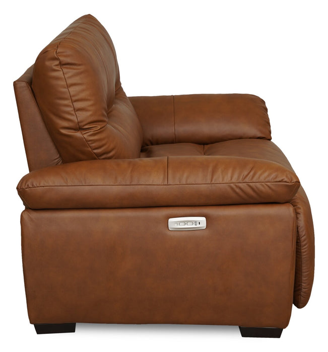 Bello 51.6\" Leather-Look Fabric Power Reclining Chair with Power Headrest- Brown