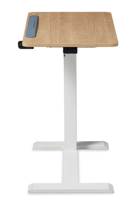 Aaron 26.77\" Height-Adjustable Office Desk with a Lift Top - Oak