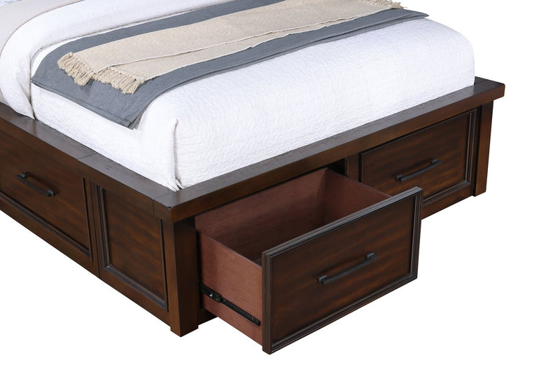 Sonoma Platform Two-Sided Storage Bed with Headboard & Frame, Mango Brown - Full Size