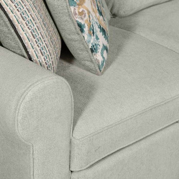 Haven 4-Piece Chenille Right-Facing Sleeper Sectional - Seafoam 