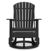 Lake Outdoor Patio Glider Swivel Chair - High Density Plastic, Weather Resistant – Black