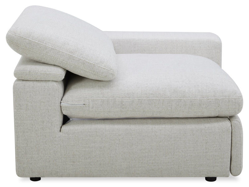 Sky Modular 45.75\" Fabric Right-Facing Power Reclining Chair with Feather Down Cushions - Nathan Wheat