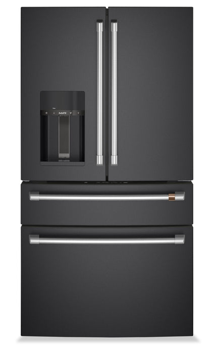 Cafe 36\" 22.3 Cu. Ft. Quad Door Refrigerator - Matte Black - CXE22DP3PD1 