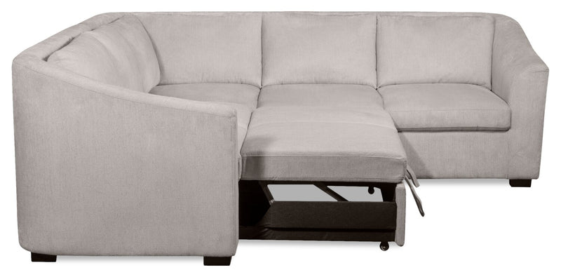 Envy 2-Piece Left-Facing Chenille Fabric Sleeper Sectional - Fog Grey