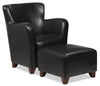 Zello Faux Leather Accent Chair - Black