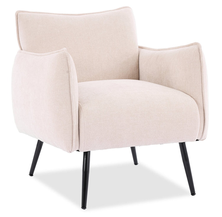 Arlo 29.5\" Linen-Look Fabric Accent Chair – Taupe