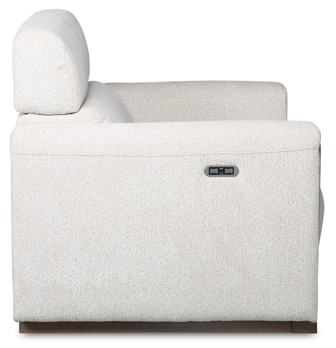Sable Chenille Power Recliner - Alabaster