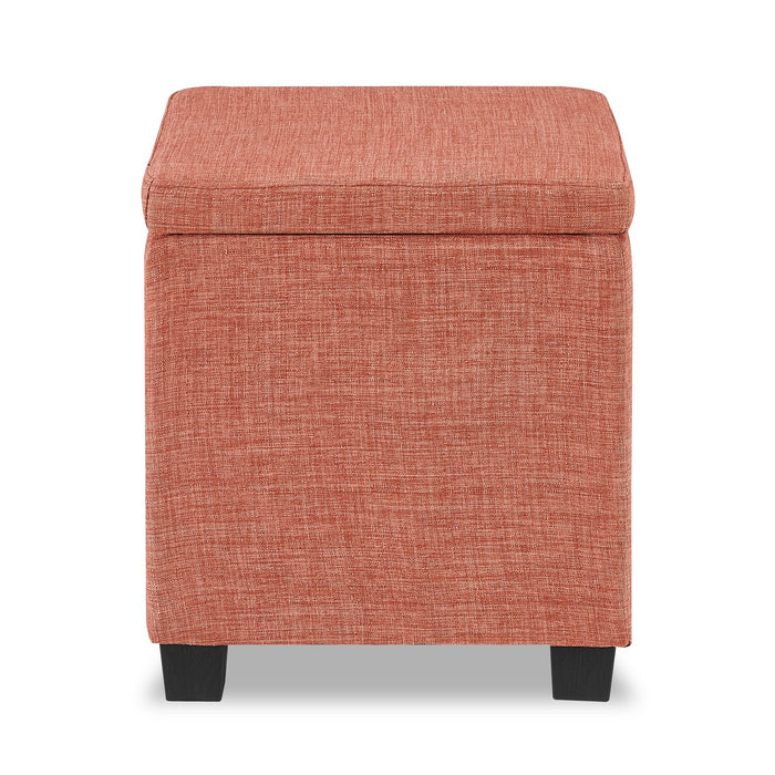 Halifax Square Fabric Storage Ottoman - Orange