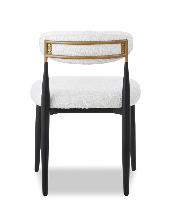 Capri Boucle Fabric Side Dining Chair – White