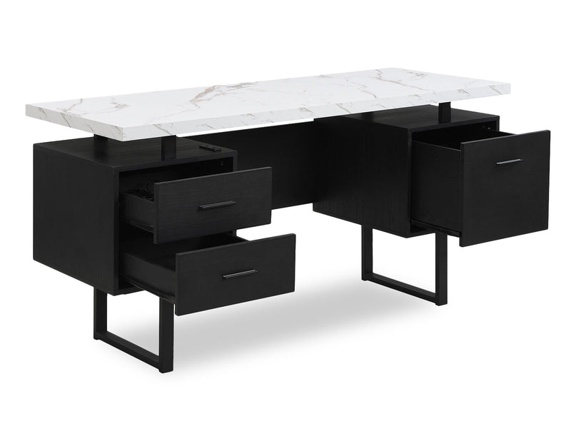 Winslow 60\" Desk with 3-Drawers – Light Brown