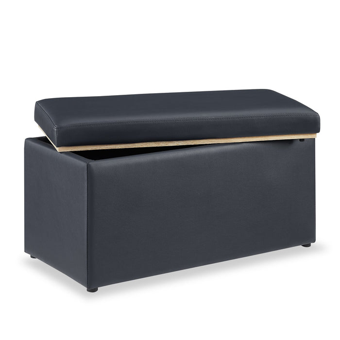Edmonton Rectangular Storage Ottoman - Navy