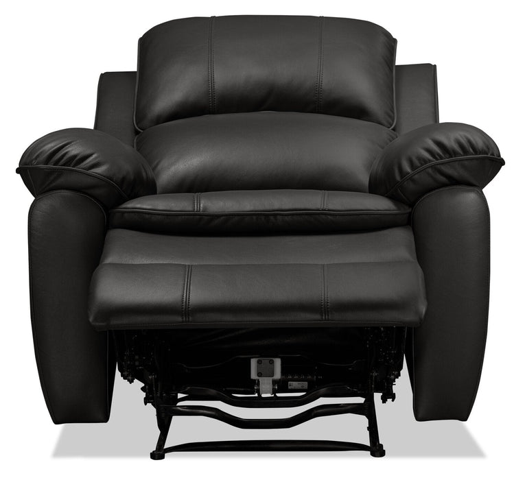 Chandler 37\" Leather-Look Fabric Power Reclining Chair with USB Port- Grey 