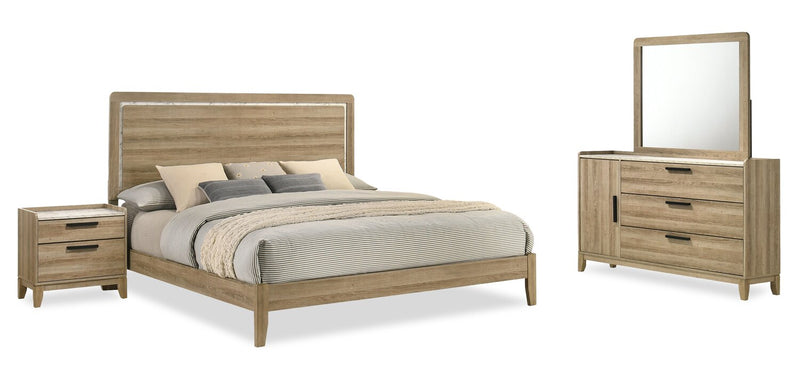 Sable 6-Piece Bedroom Set - Light Brown