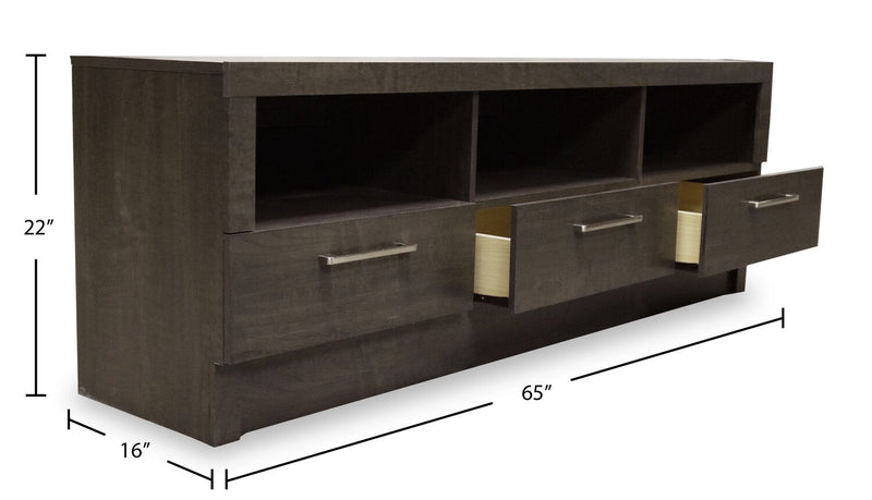 Rio 65\" Modern TV Stand with Storage and Cable Management for TVs up to 75\"- Brown