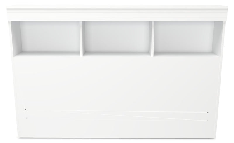 Riley Full Mates Bed with Bookcase Headboard - White