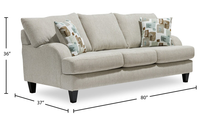 Nofia Chenille Sofa - Linen 