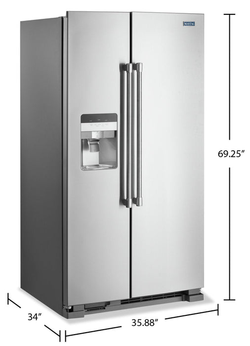 Maytag 36\" 25 Cu. Ft. Side-by-Side Refrigerator - Fingerprint Resistant Stainless Steel - MSS25C4MGZ 