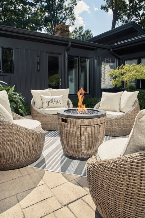 Lume Outdoor Patio Set of 2 Chairs - Resin Wicker & Nuvella Fabric , UV & Weather Resistant - Natural/Beige 