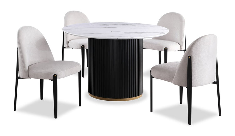 Capri 5-Piece Dining Set – Beige