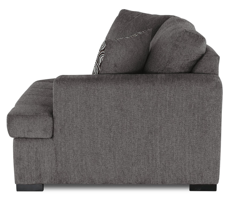 Legend 2-Piece Right-Facing Chenille Cuddler Sectional - Pewter