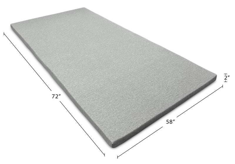 Small Memory Foam Sofa Bed Topper with Removable Zippered Cover