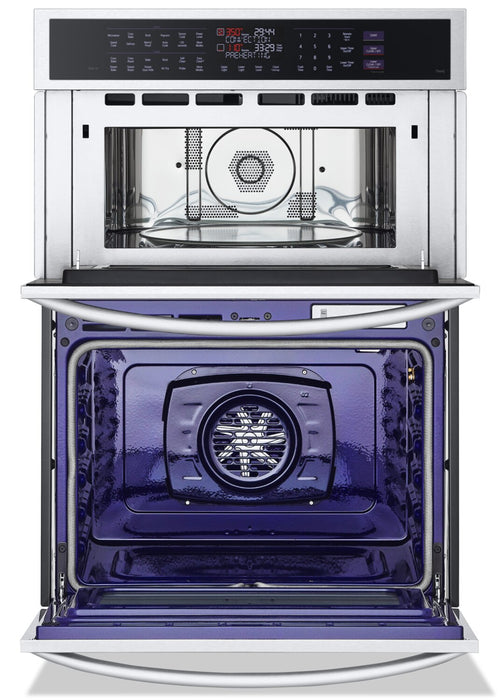 LG 30\" 6.4 Cu. Ft. Electric Combination Wall Oven with True Convection - Smudge Proof Stainless Stee… 