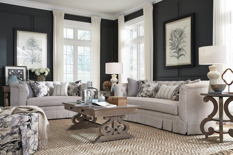 Tinley Park 50\" Traditional Sofa Table with Storage - Grey-Brown Pine with Scroll Design Base