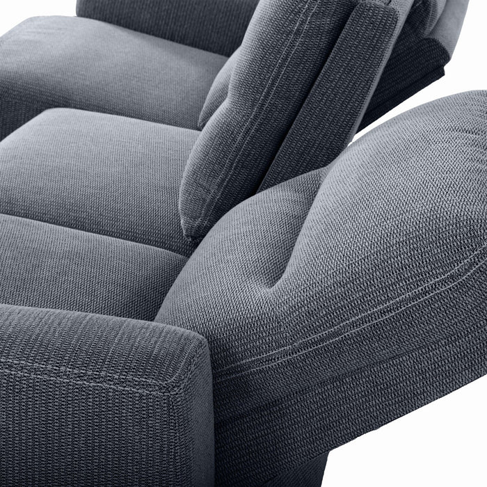 Meadow 2-Piece Right-Facing Charcoal Grey Chenille Fabric Power Reclining Sectional with Storage Chaise