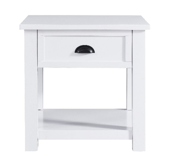 Centennial 24\" Modern End Table with Storage and Shelf - White