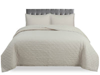 Flaxseed Cove 3-Piece King Quilt Set - Natural Linen 