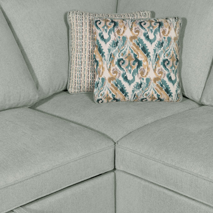 Scott Living Haven 3-Piece Left-Facing Chenille Fabric Sleeper Sectional with Storage Chaise - Seafoam Blue 