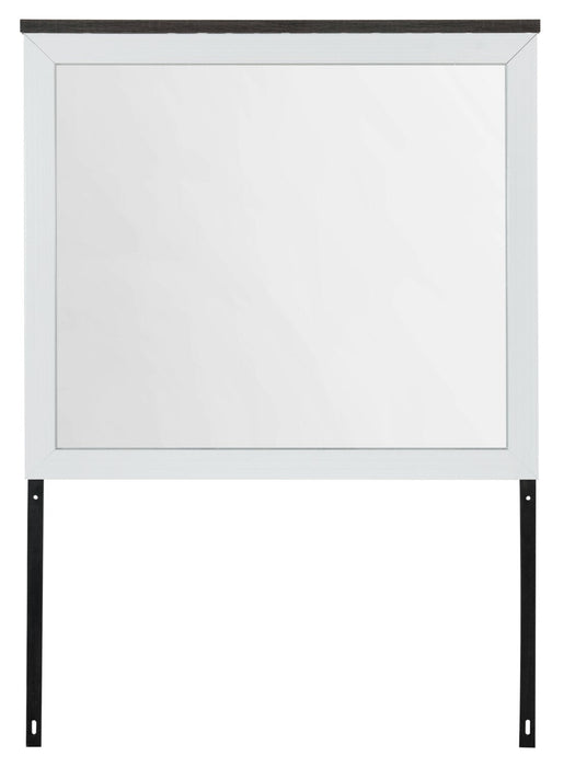 Zoey Bedroom Dresser Mirror - Two-tone White & Brown 