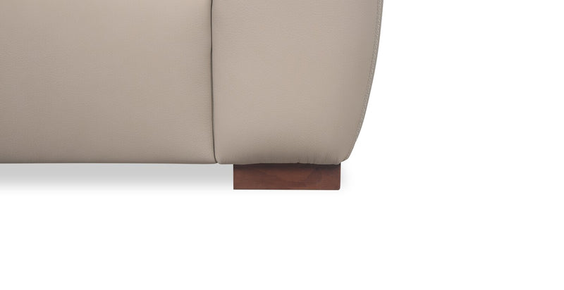 Raya 5-Piece Genuine Leather Modular Left-Facing Sectional - Stone