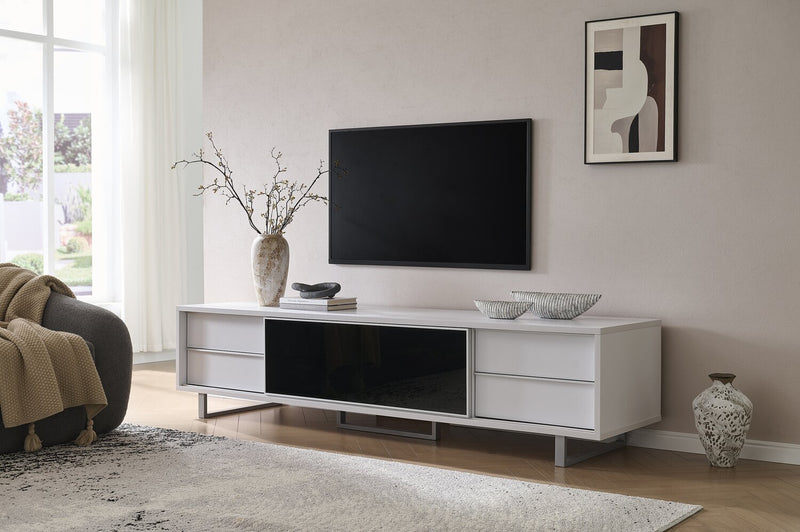 Amelia 89\" x 22\" Modern TV Stand with Storage and Cable Management for TVs up to 100\" - White