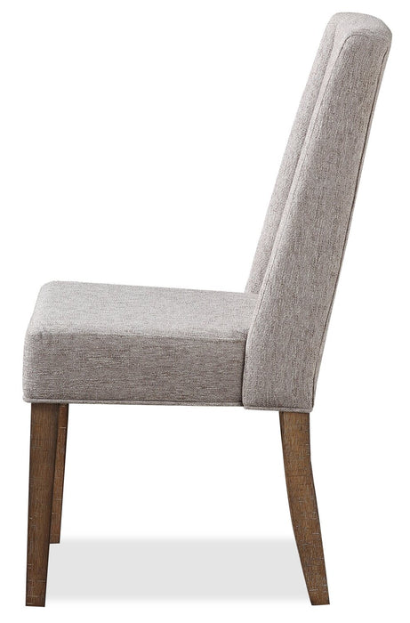 Cedar Dining Chair with Polyester Fabric, Pine Wood - Beige 