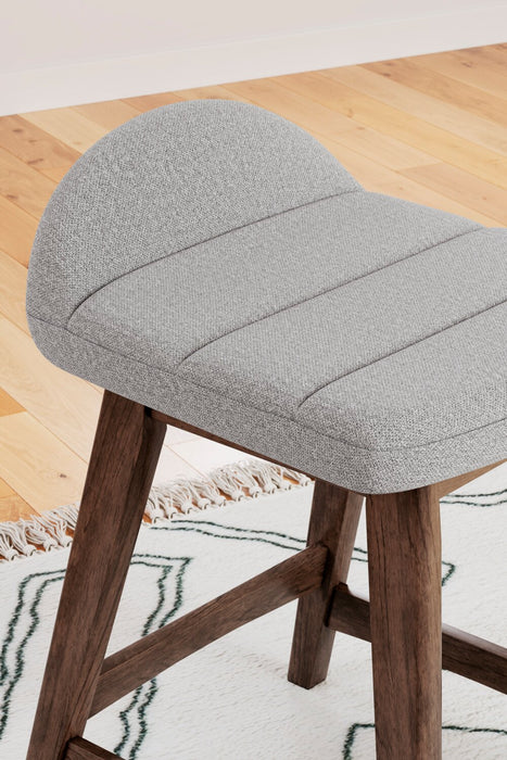 Jovi Counter-Height Stool with Linen-Look Fabric, 24\"H, Wood - Grey 