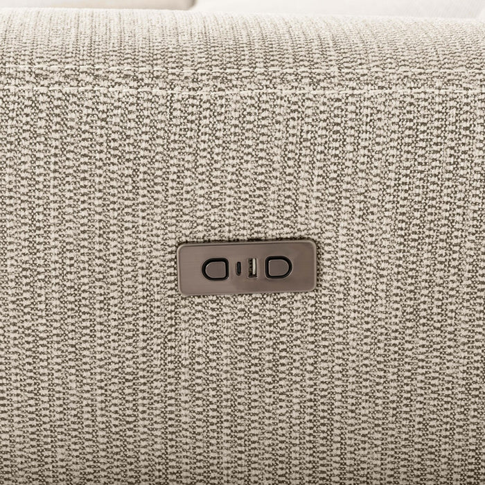 Meadow 2-Piece Right-Facing Taupe Chenille Fabric Power Reclining Sectional with Storage Chaise