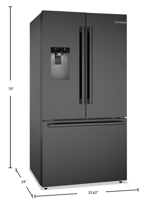 Bosch 21.6 Cu. Ft. French-Door Bottom Mount Refrigerator - Black Stainless Steel - B36CD52SNB