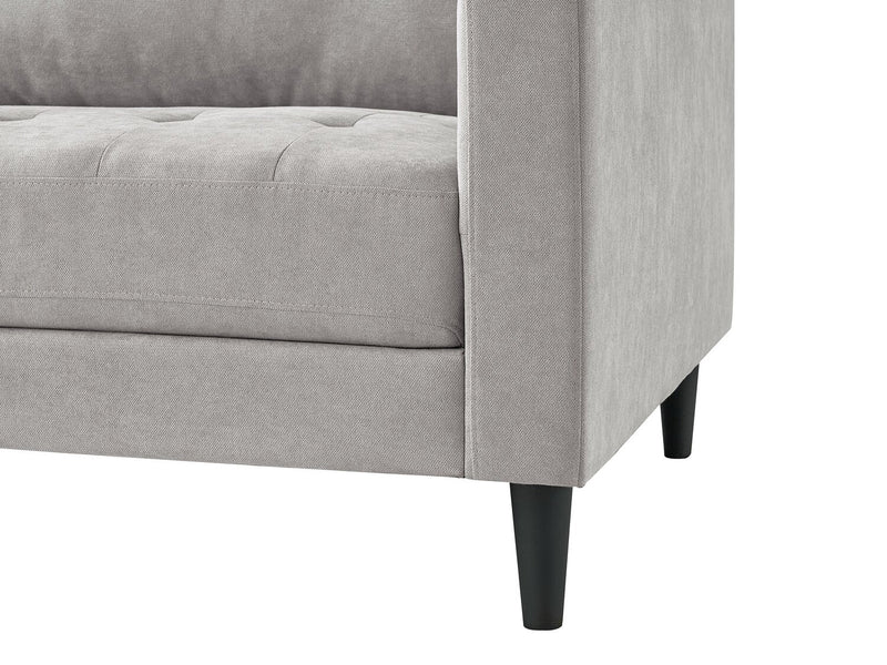 Metro 2-Piece Left-Facing Fabric Sectional with Chaise and Tufted Seat Cushions - Neutral