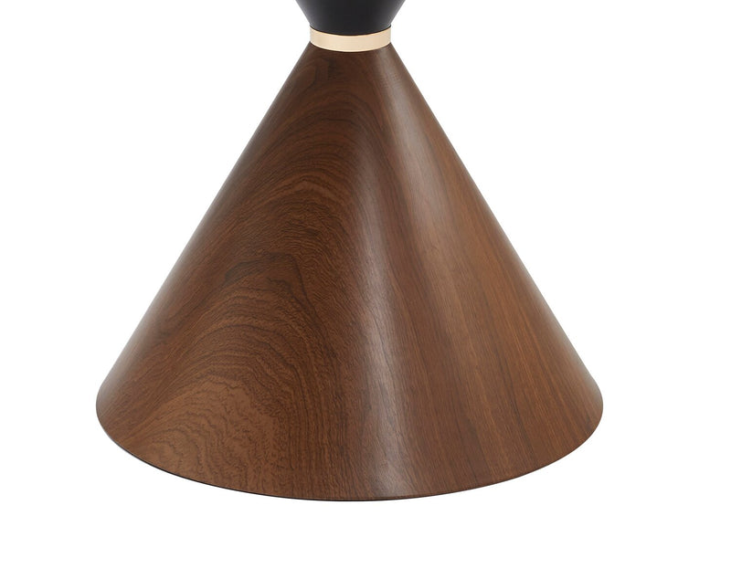 Alwin Dining Table with White Sintered Stone Top, 47.25\"W Round - White & Brown