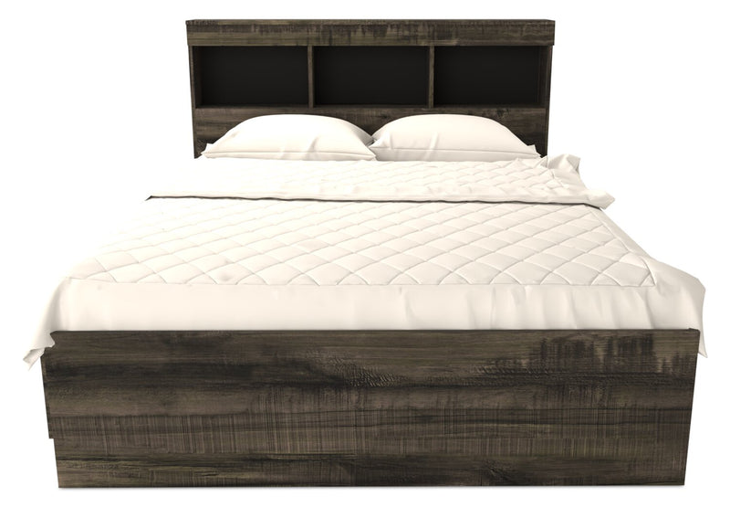 Riley 5-Piece Full Mates Bed with Headboard Bedroom Set – Grey