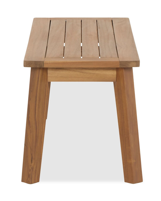 Bern Outdoor Patio Bench - 46\"W, Acacia Wood & Polyrethane Finish - Natural 