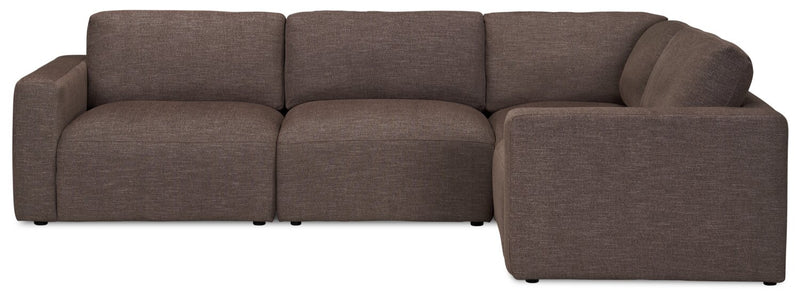 Lotus 4-Piece Chenille Modular Sectional - Coffee
