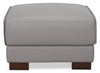 Citadel 28\" Top-Grain Genuine Leather Ottoman with Rubberwood Legs - Grey