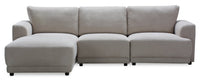 Voyage Modular 3-Piece Left-Facing Fabric Sectional with Removable Back Cushions – Beige 