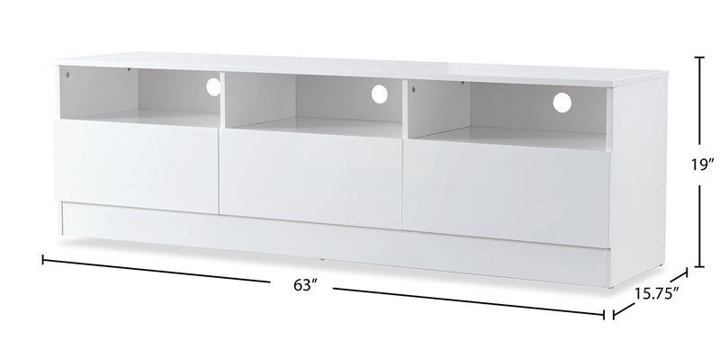 Celine 63\" TV Stand with Storage for TVs up to 58\" - White
