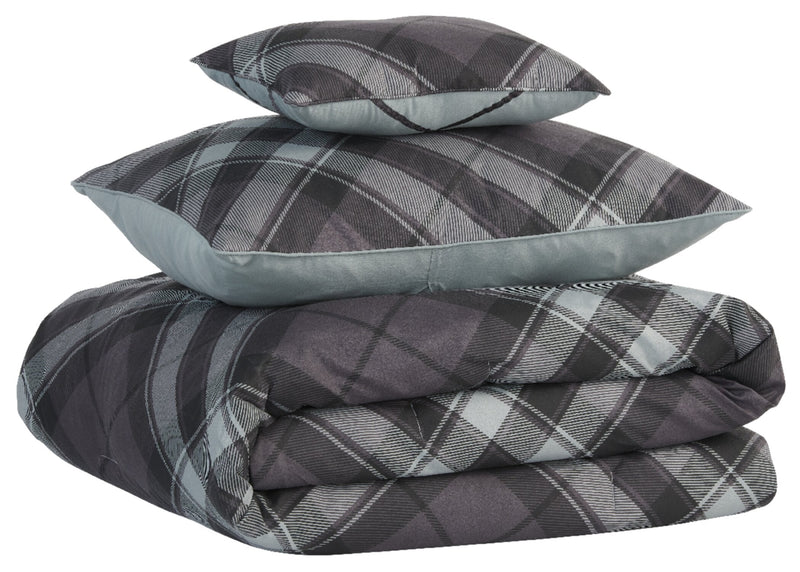 William 3-Piece Twin Comforter Set - Grey 