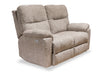 Canadian Made Dawson 64\" Fabric Power Reclining Loveseat with USB Port and Two Accent Pillows - Beige