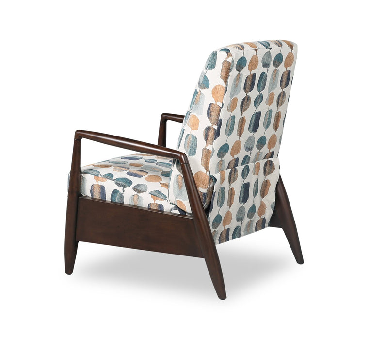 Raven 28.5\" Teal Multicolour Chenille Fabric Pushback Reclining Accent Chair